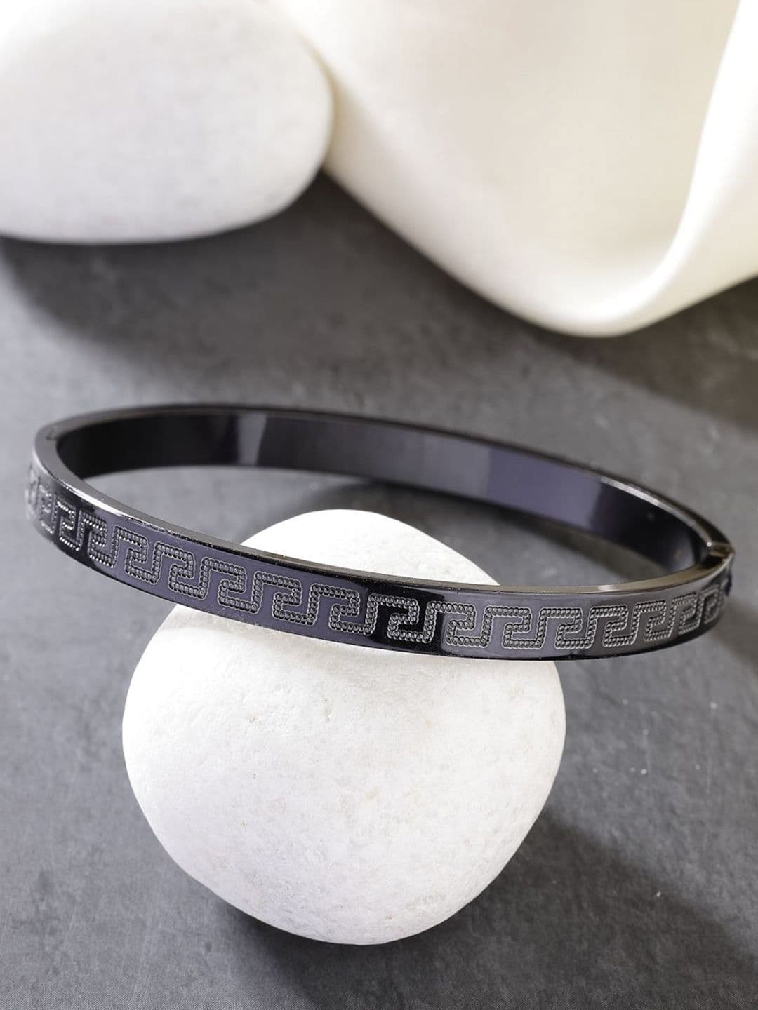 Anouk Men Rhodium-Plated Stainless Steel Kada Bracelet - view 1