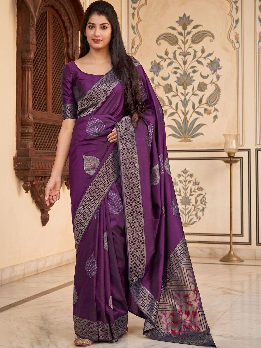 YASHASVI FASHION Woven Design Zari Art Silk Banarasi Saree - view 1