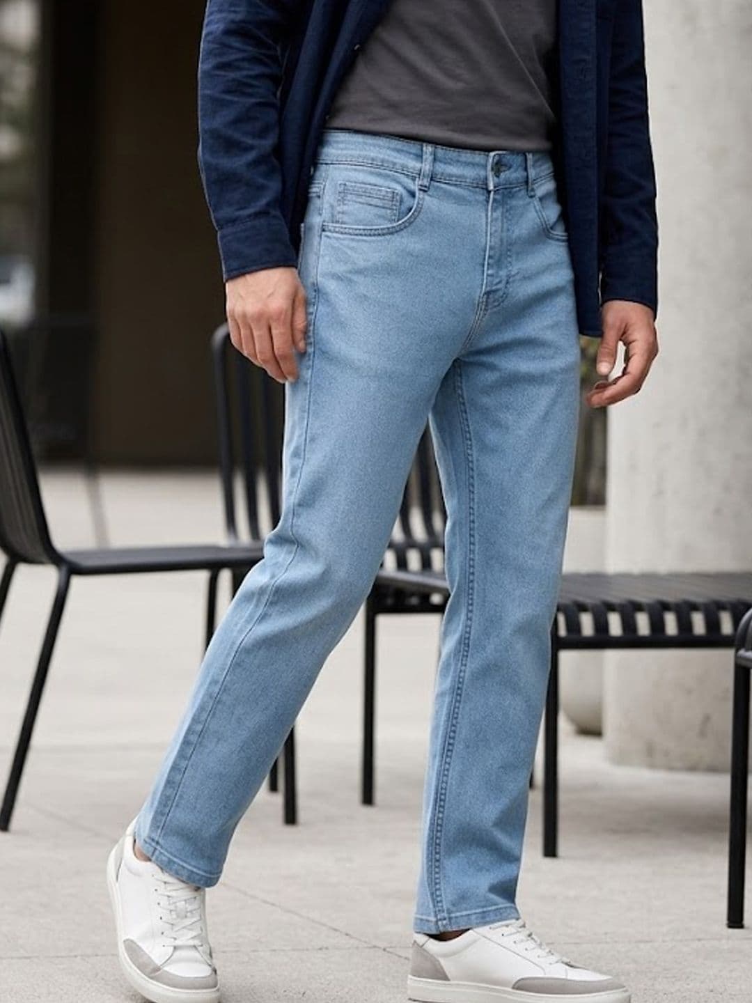 Urbano Fashion Men Blue Slim Fit Mid-Rise Clean Look Stretchable Jeans - view 1