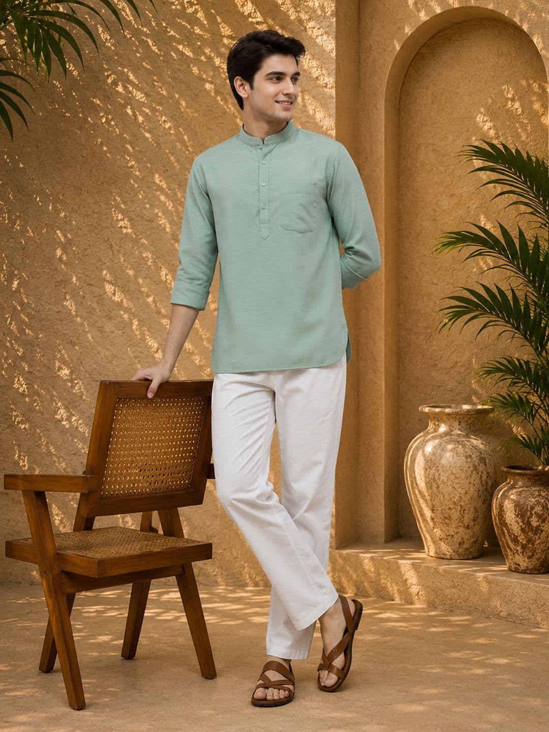 Anouk Mirage Mandarin Collar Straight Kurta - view 1