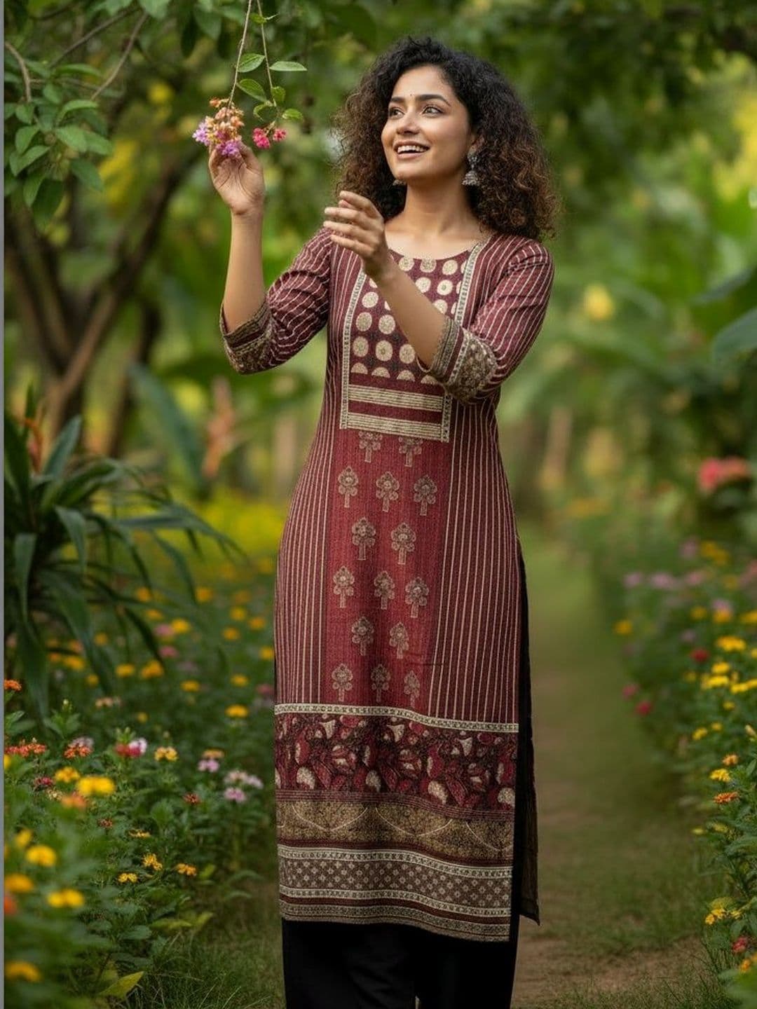Anouk Women Geometric Printed Kurta - view 1