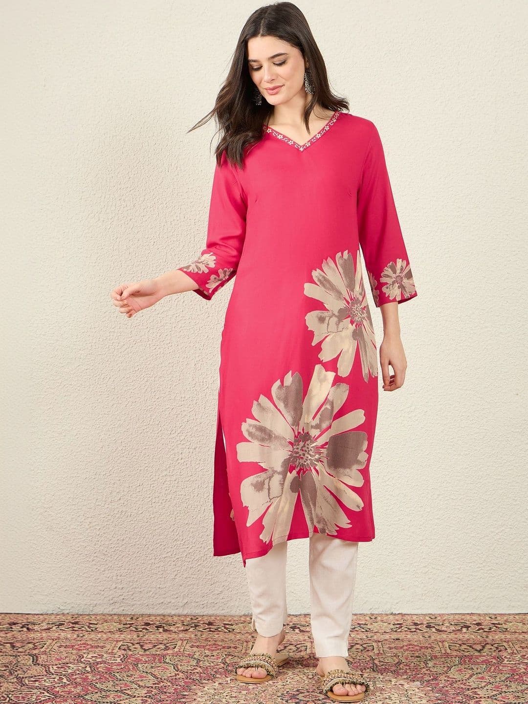 Anouk Women Floral Printed Kurta - view 1