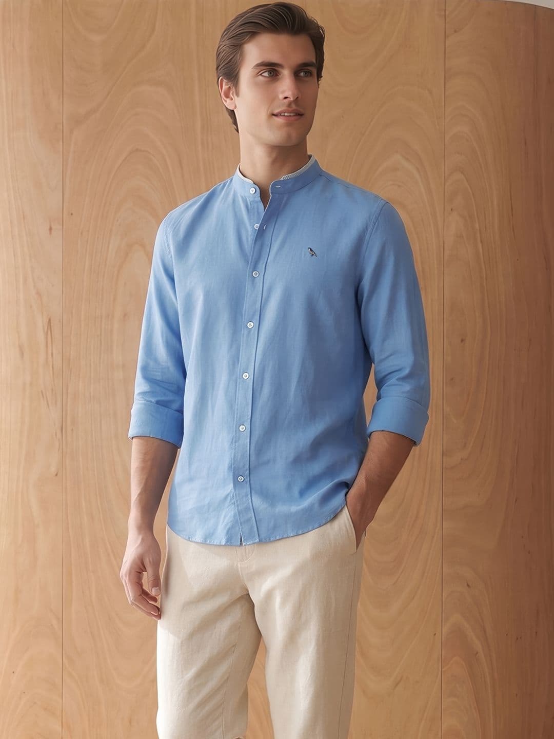 Mr Bowerbird Band Collar Casual Shirt - view 1