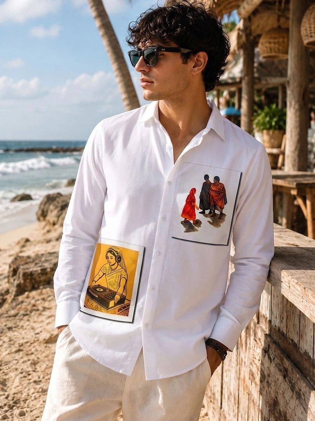 SRI VENKATESWARA FASHION Men White Graphic Print Regular Fit Casual Shirt - view 1