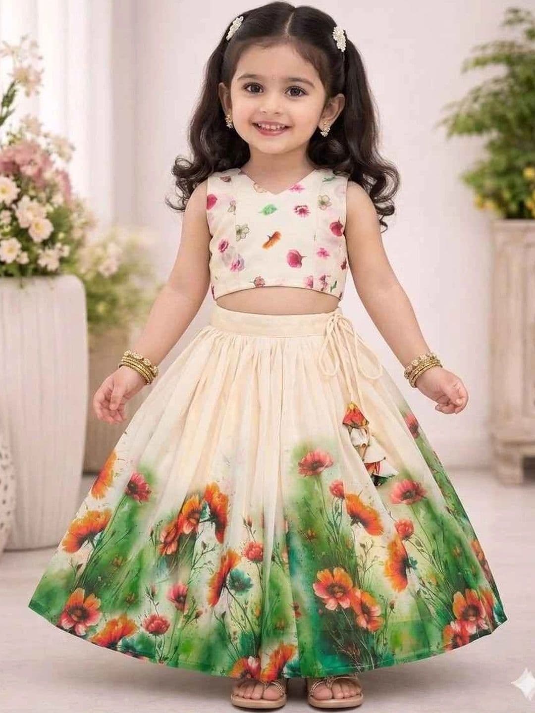 KALINI Girls Printed Ready to Wear Lehenga & - view 1