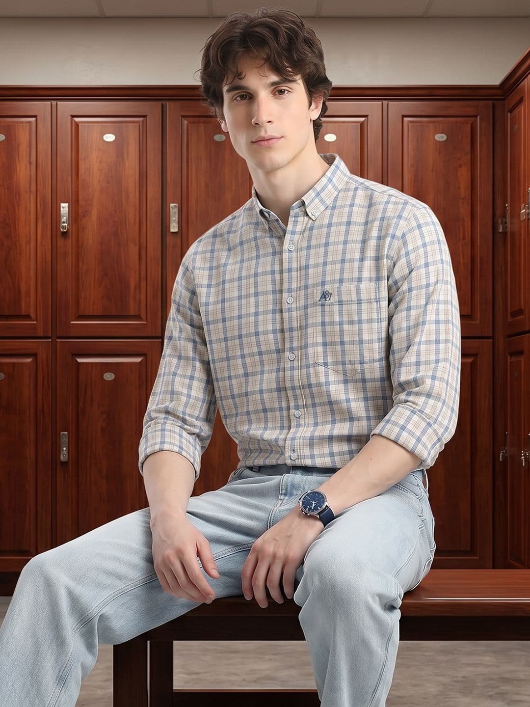 Aeropostale Checked Cotton Linen Casual Shirt - view 1