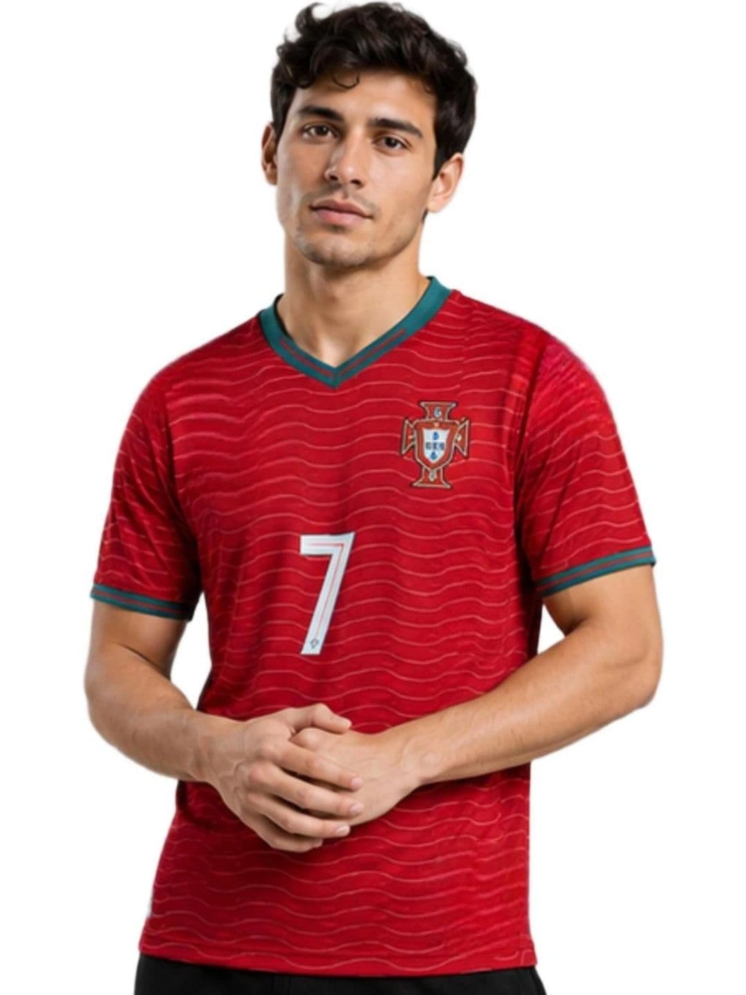 teky Red Sports Printed V-Neck T-shirt for Men - view 1