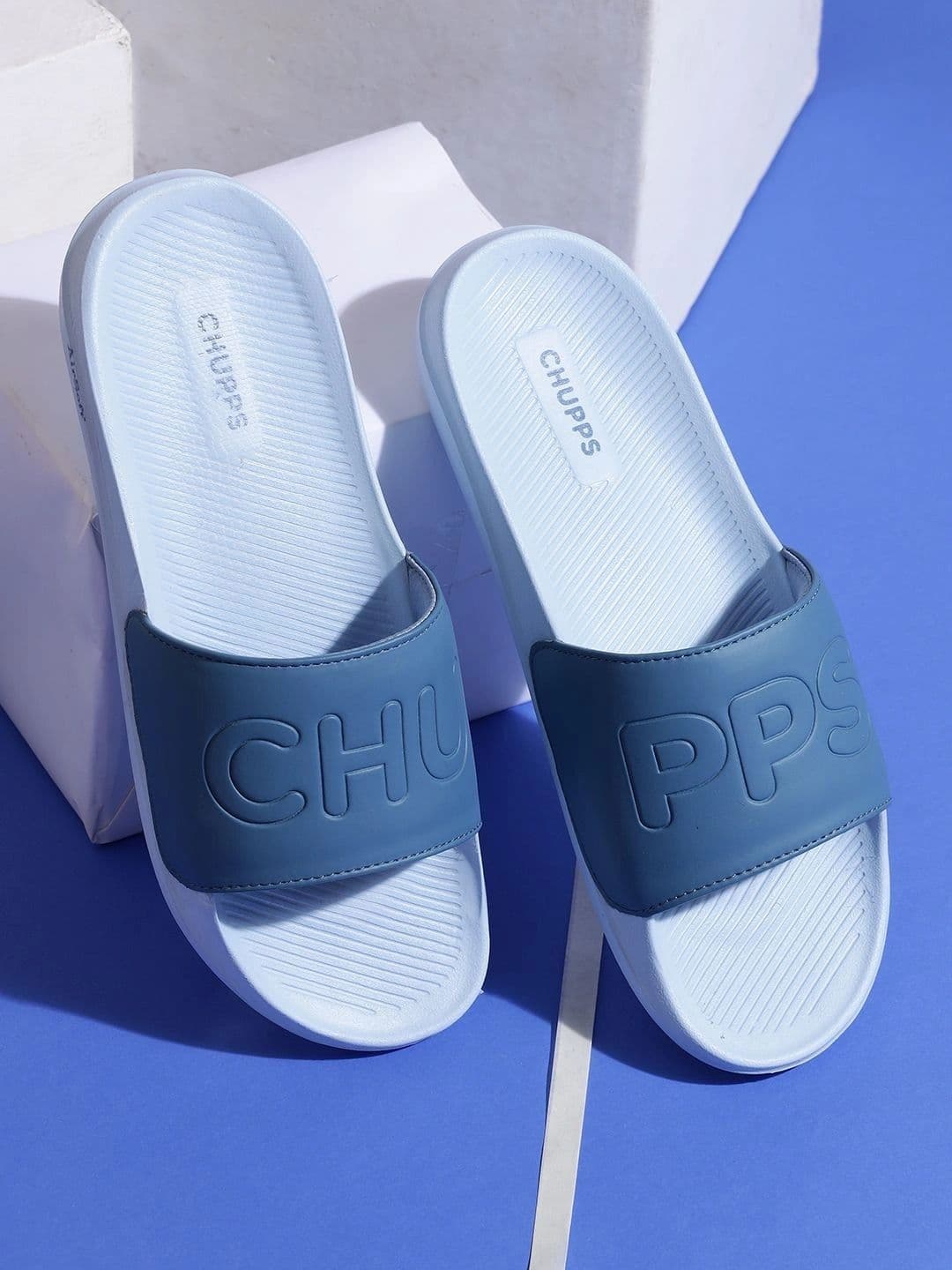 CHUPPS Men Sky Blue Pure Airsoft Orthopedic Sliders - view 1