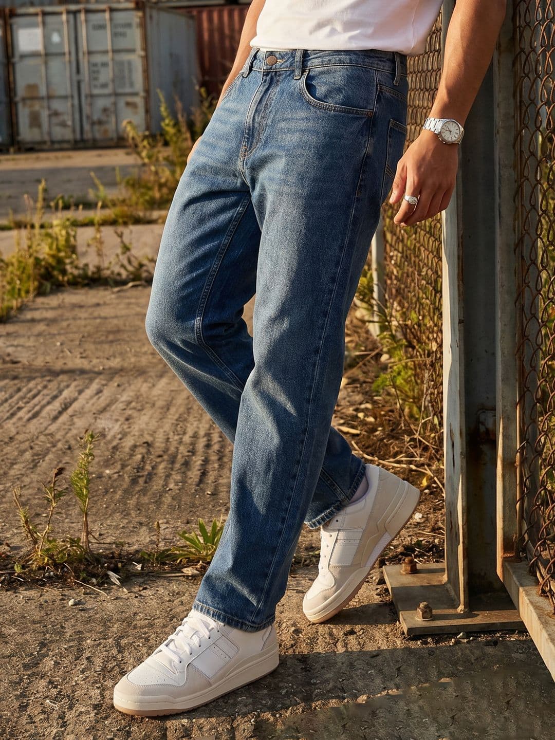 The Roadster Life Co. Men Straight Fit Light Fade Stretchable Jeans - view 1