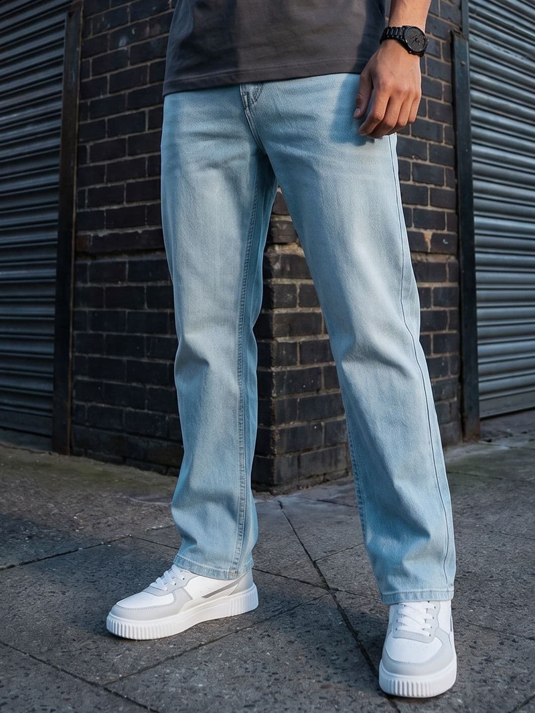 The Roadster Life Co. Men Straight Fit Light Fade Stretchable Jeans - view 1