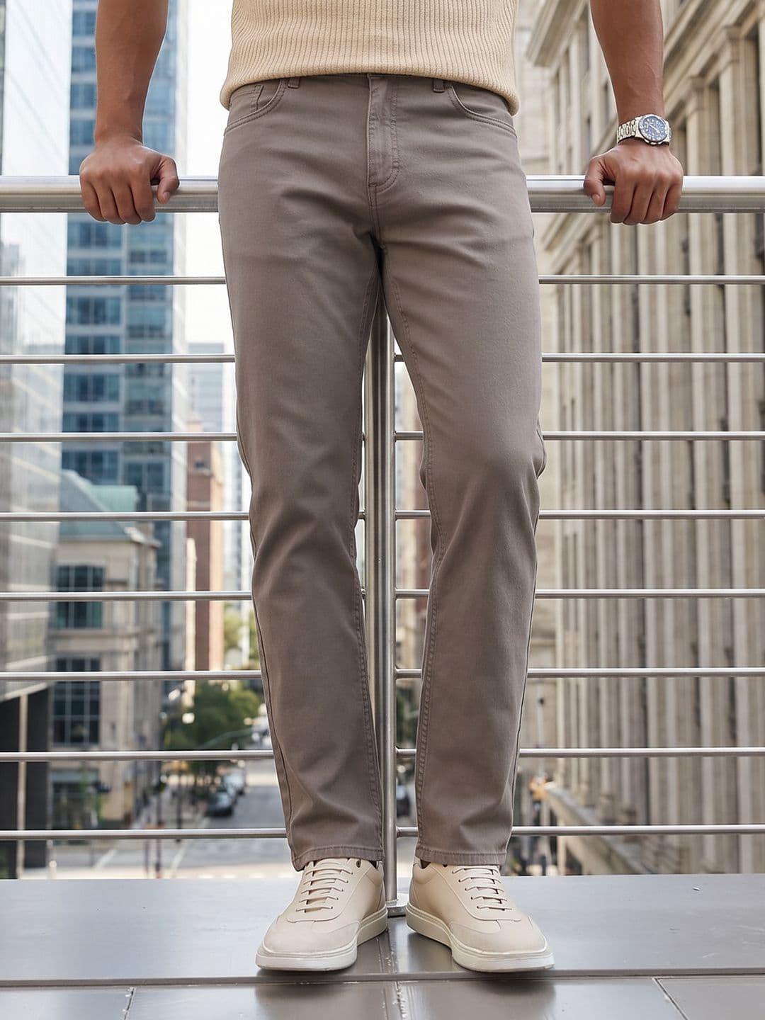 The Roadster Life Co. Men Straight Fit Mid-Rise Clean Look Jeans - view 1