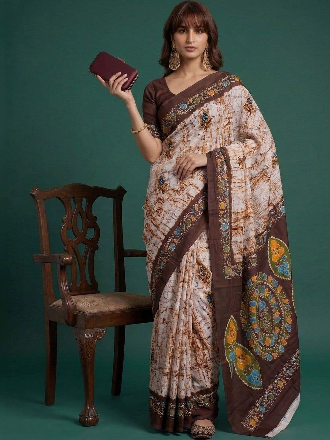 Anouk Batik Pure Cotton Saree - view 1