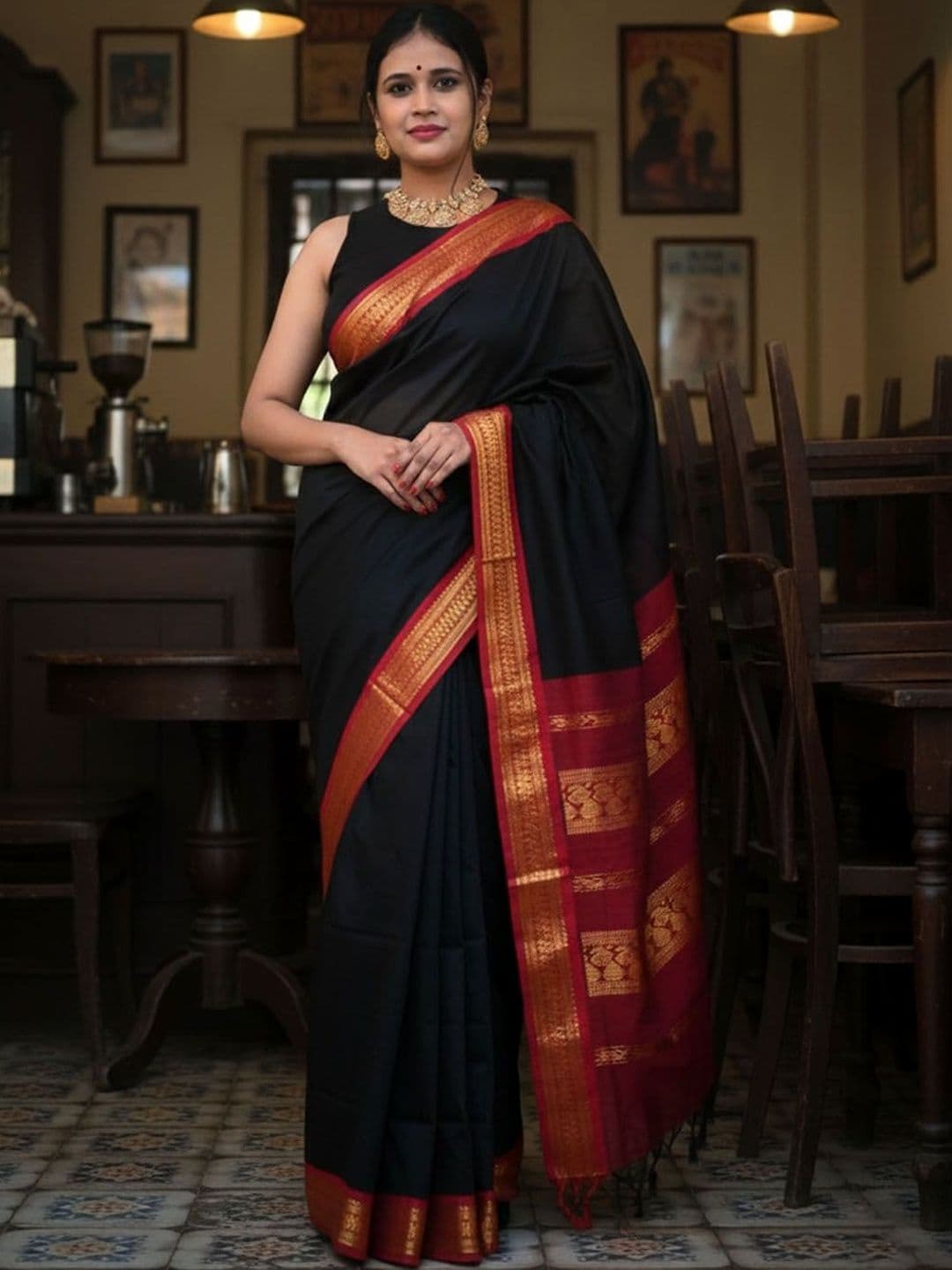 Anouk Woven Design Zari Silk Blend Handloom Mysore Silk Saree - view 1