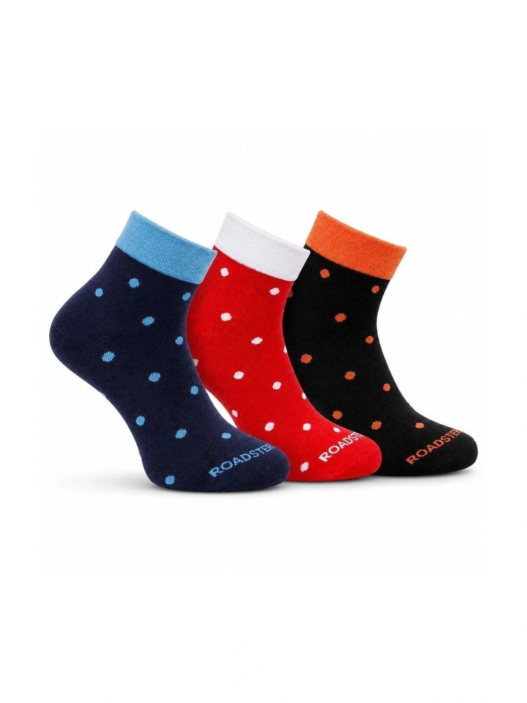 Roadster Men Pack of 3 Cotton Patterned Ankle Length Socks - view 1