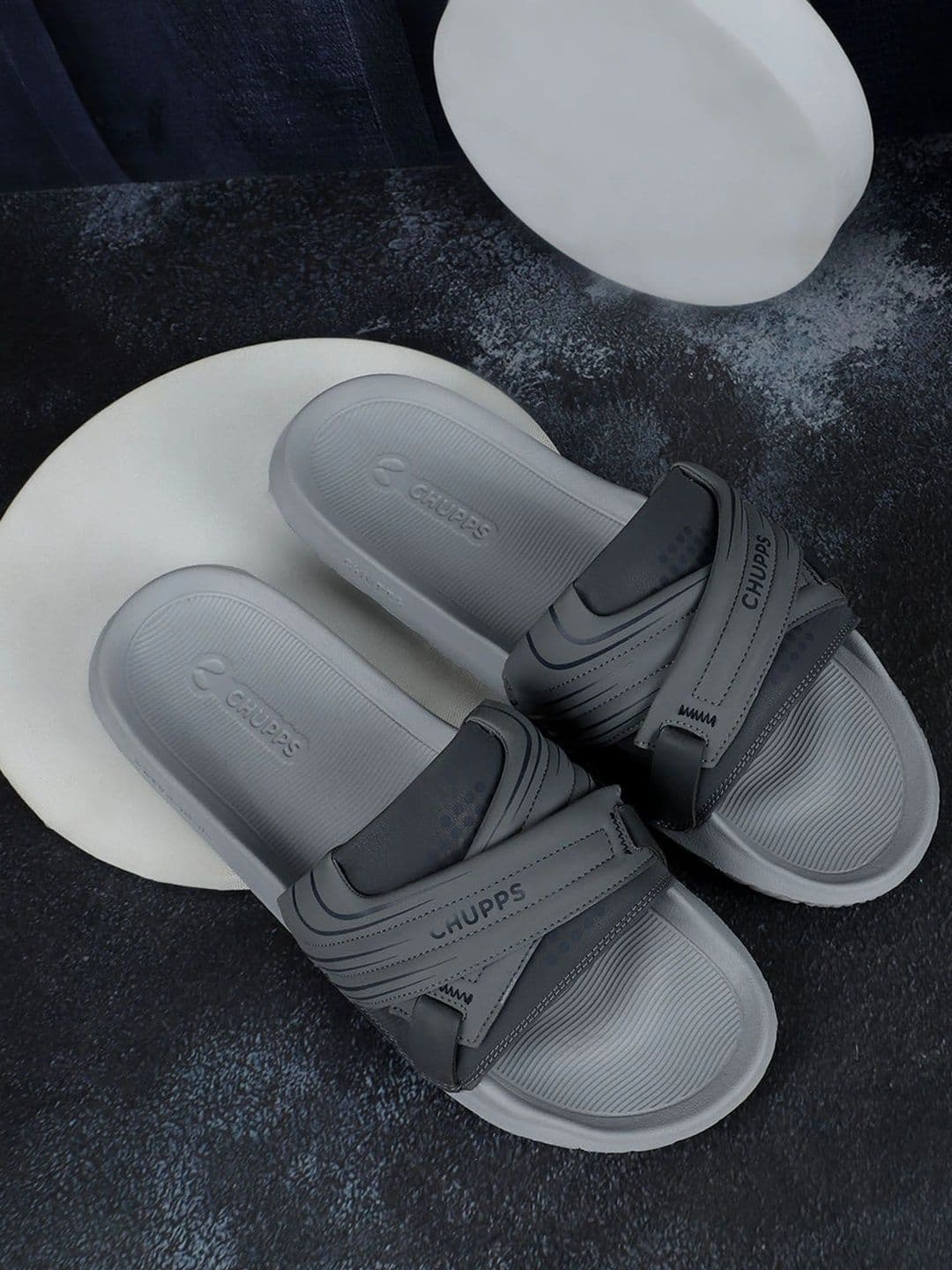 CHUPPS Men Grey Vertex Powergrip Orthopedic Sliders - view 1