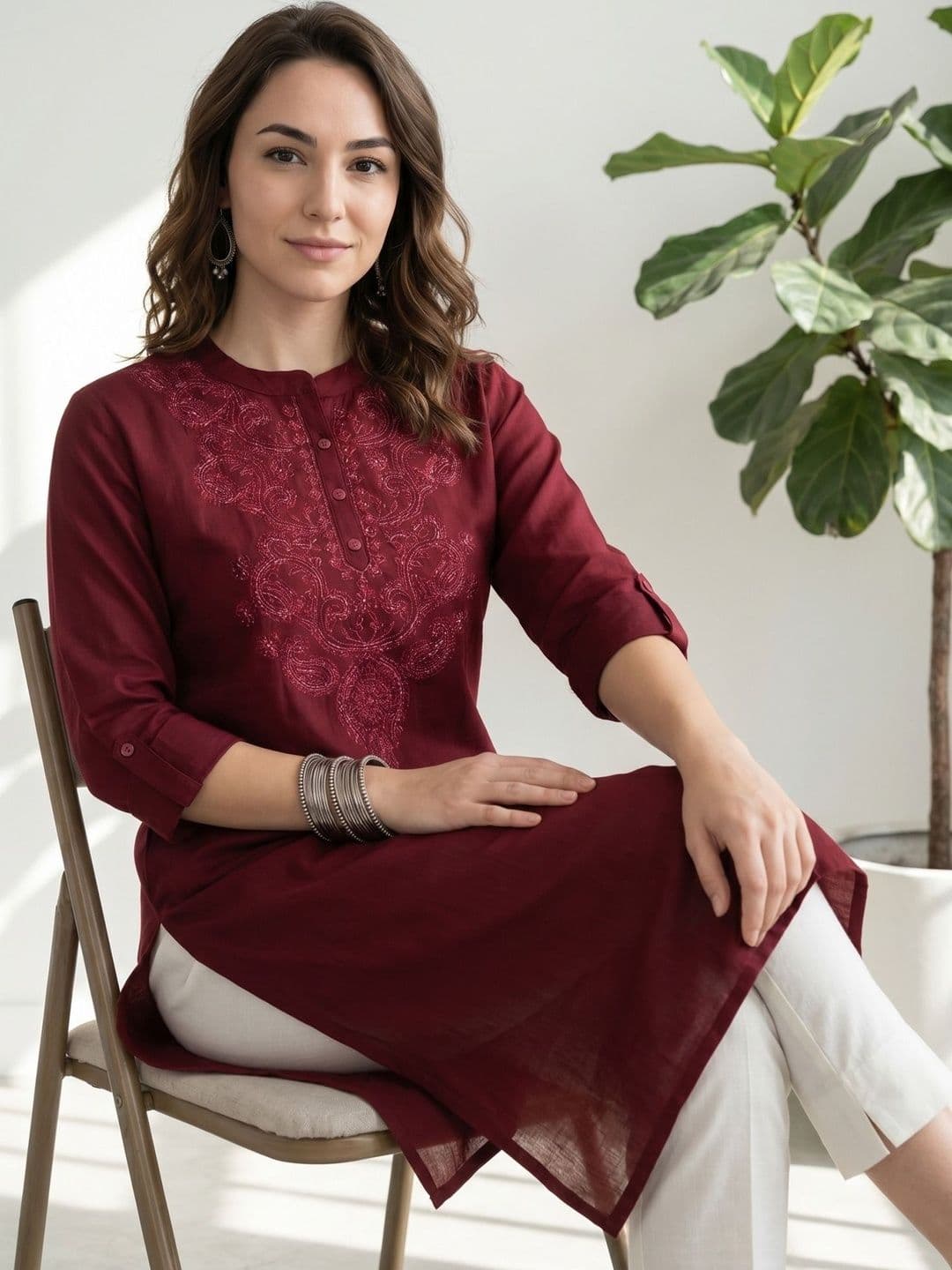 Anouk Women Embellished Thread Work Kurta - view 1