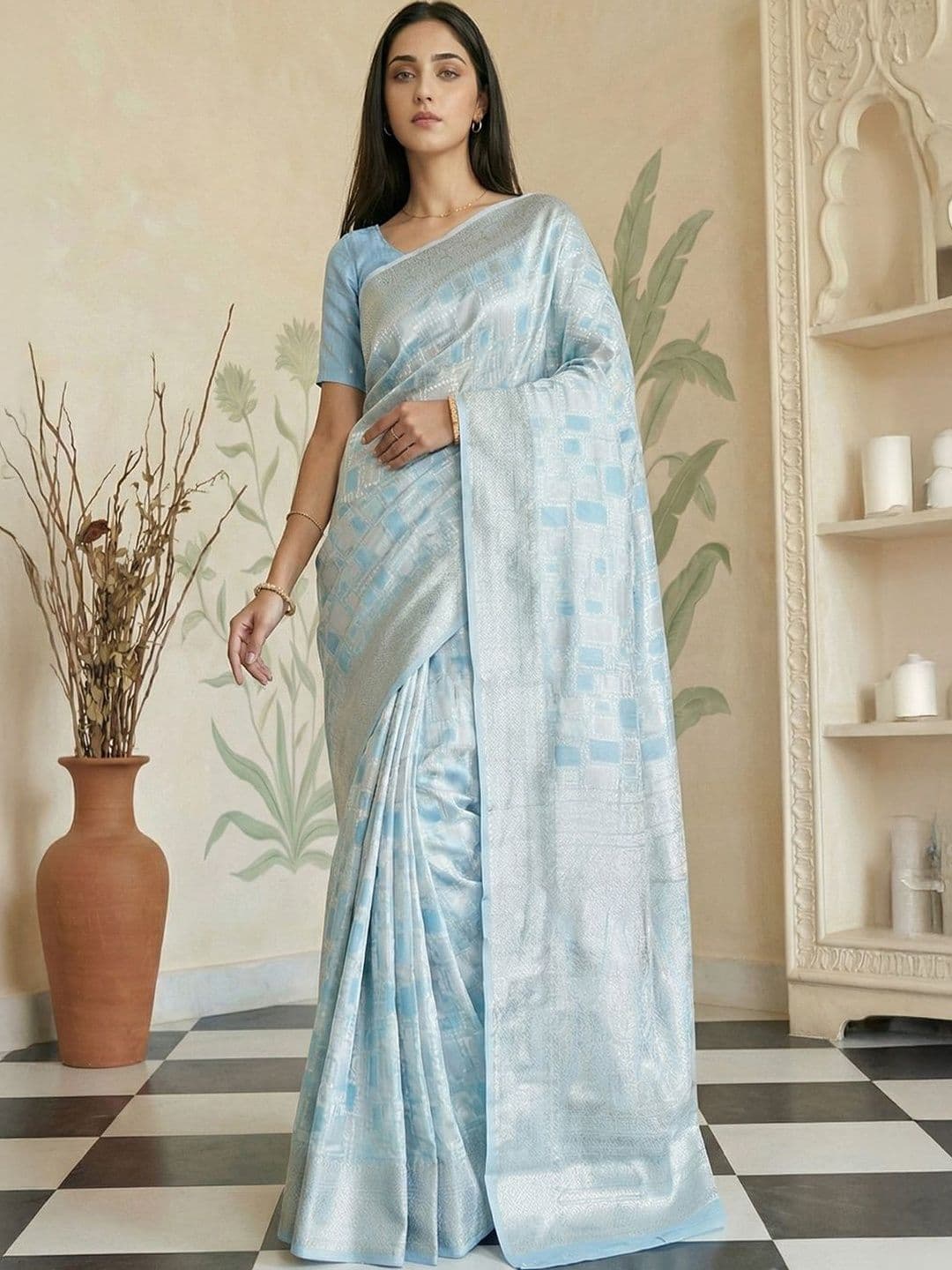 Anouk Zari Pure Cotton Handloom Banarasi Saree - view 1