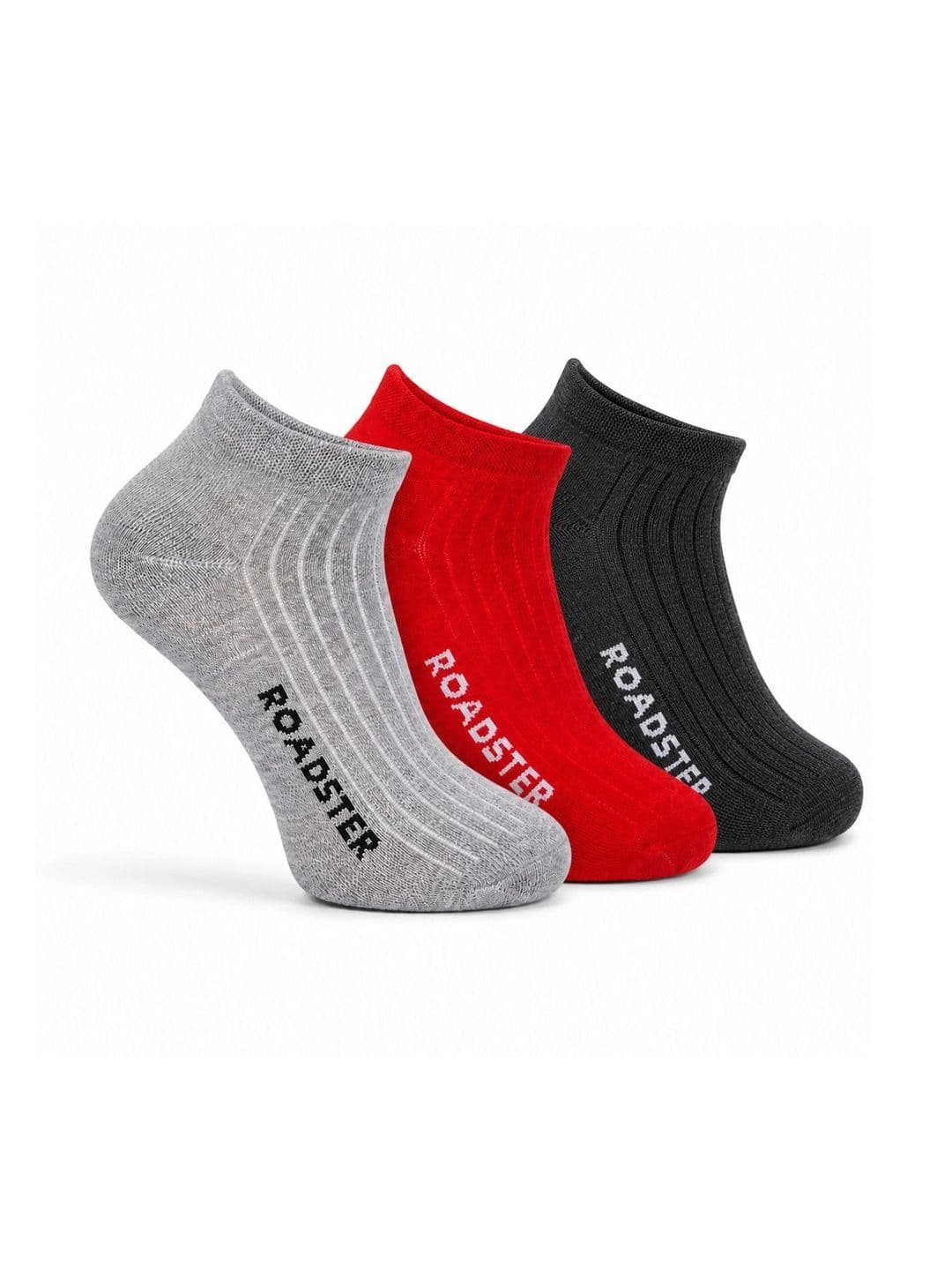Roadster Men Pack of 3 Cotton Striped Ankle Length Socks - view 1
