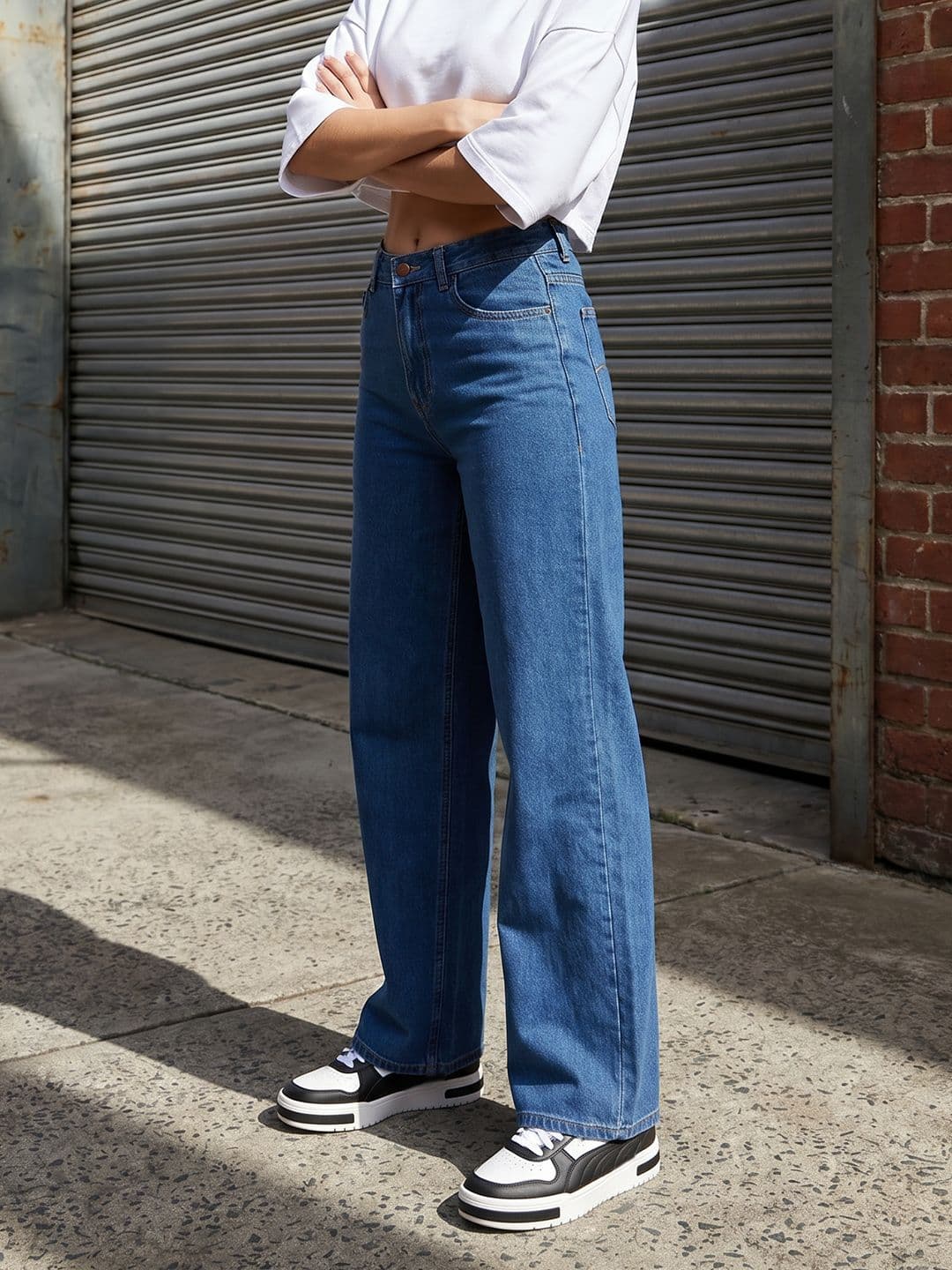 The Roadster Life Co. Women Wide Leg Stretchable Jeans - view 1