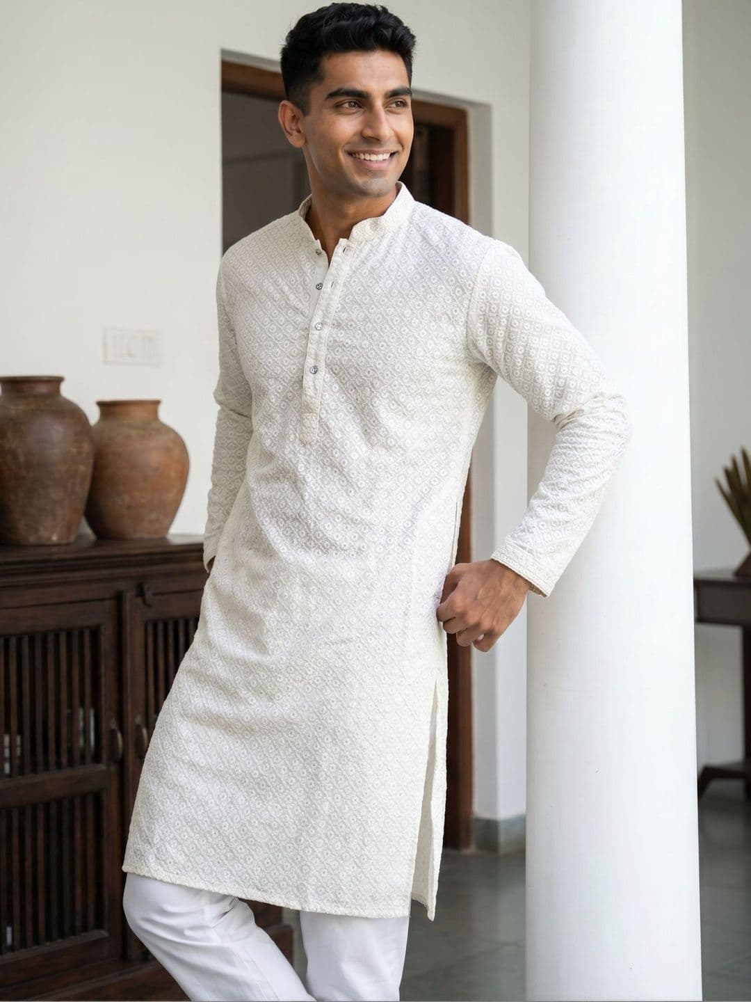 Anouk Men Ethnic Motifs Embroidered Kurta - view 1