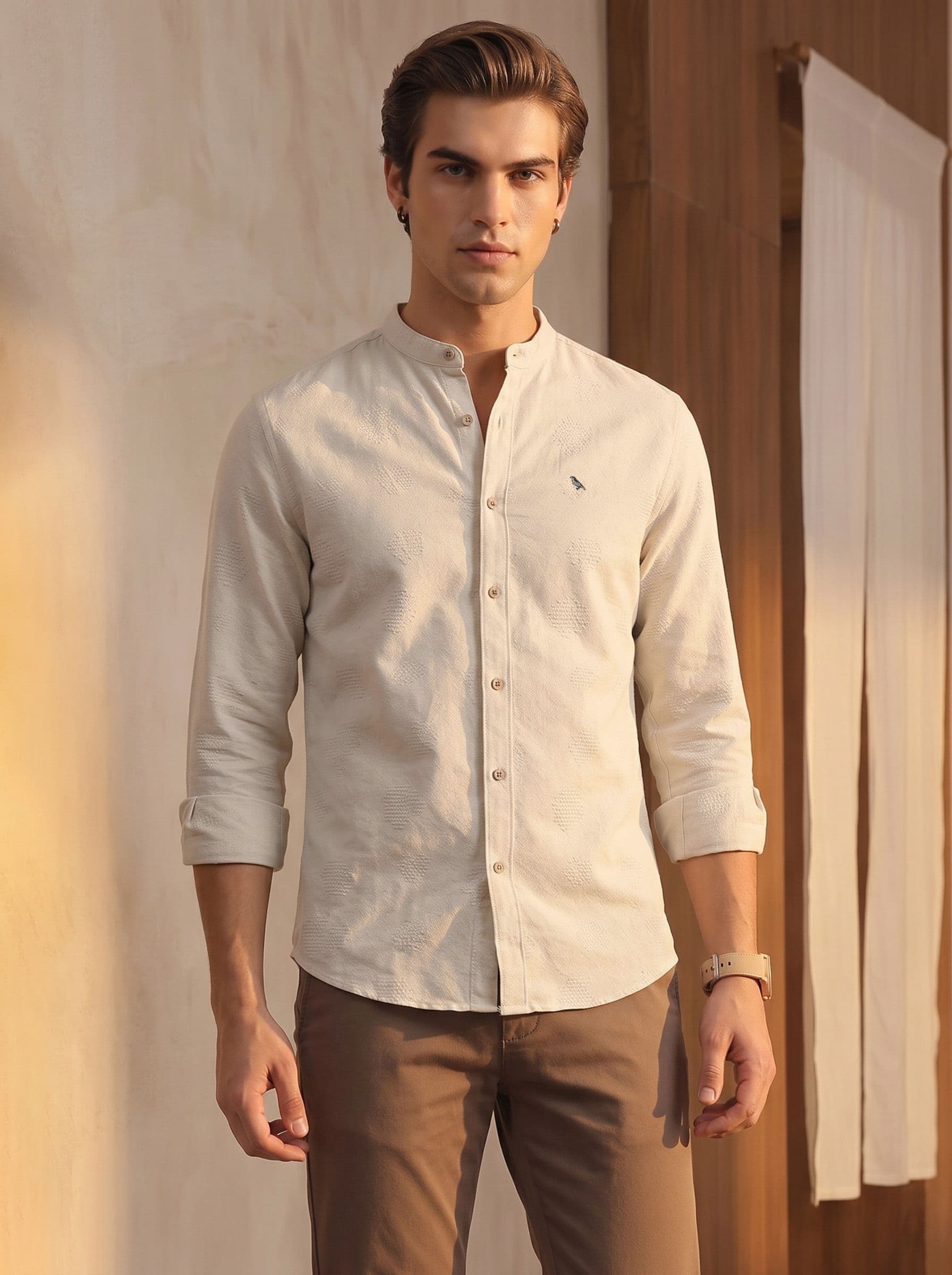 Mr Bowerbird Slim Fit Self Design Casual Shirt - view 1