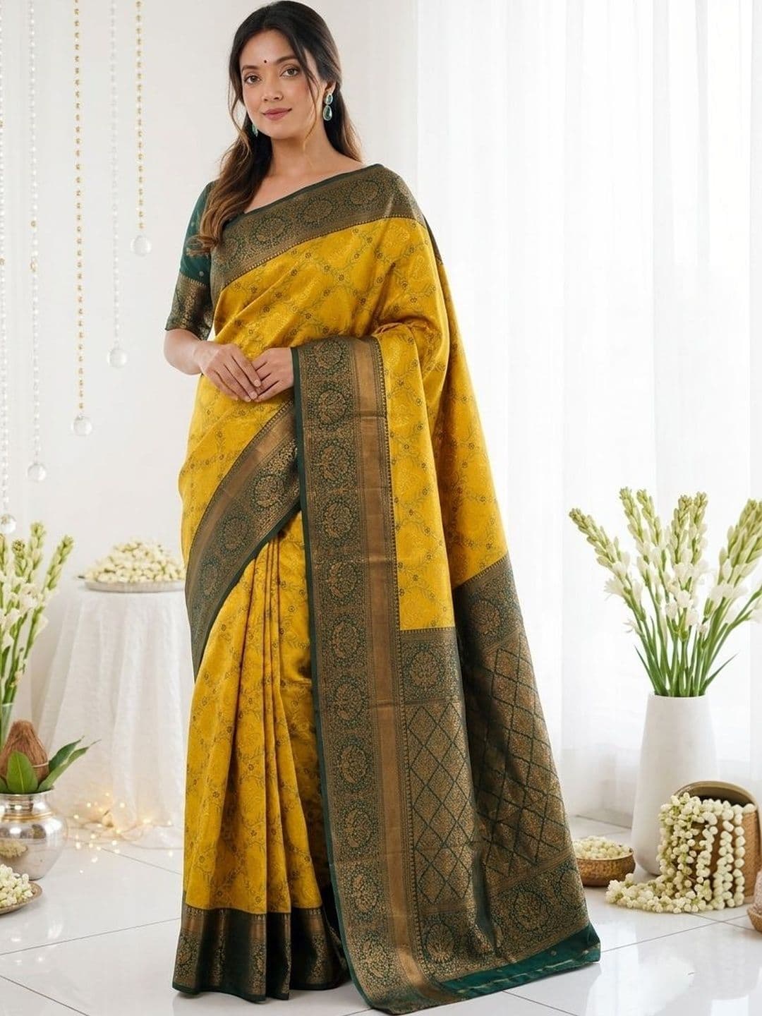 Anouk Woven Design Zari Silk Blend Designer Banarasi Saree - view 1