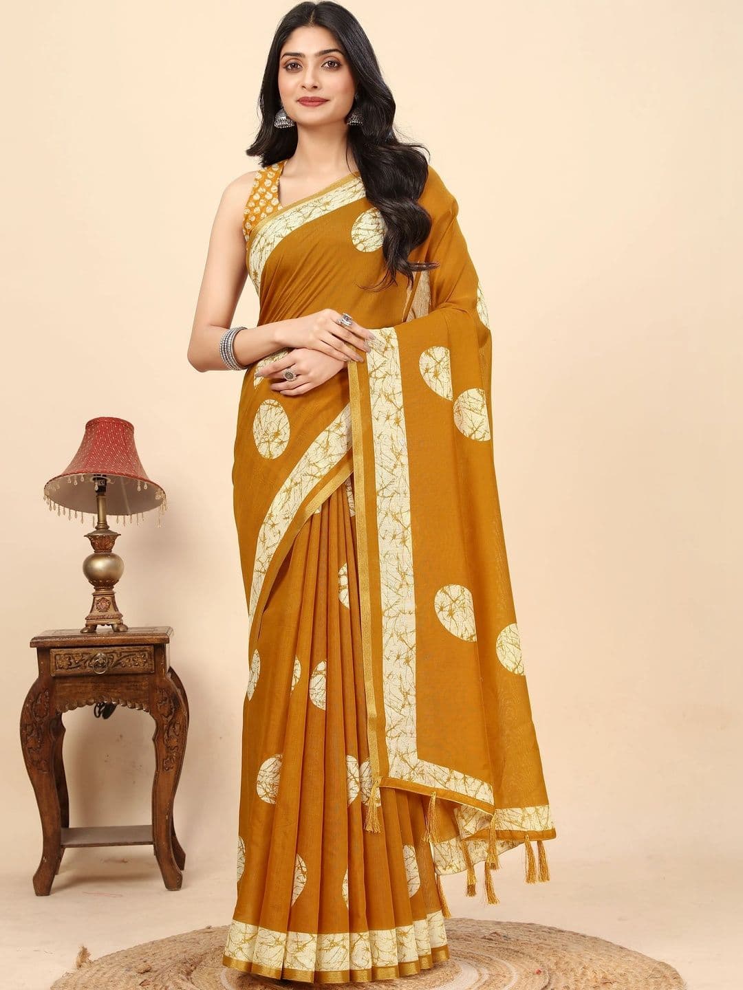 J 6 DESIGNER Batik Silk Blend Saree - view 1