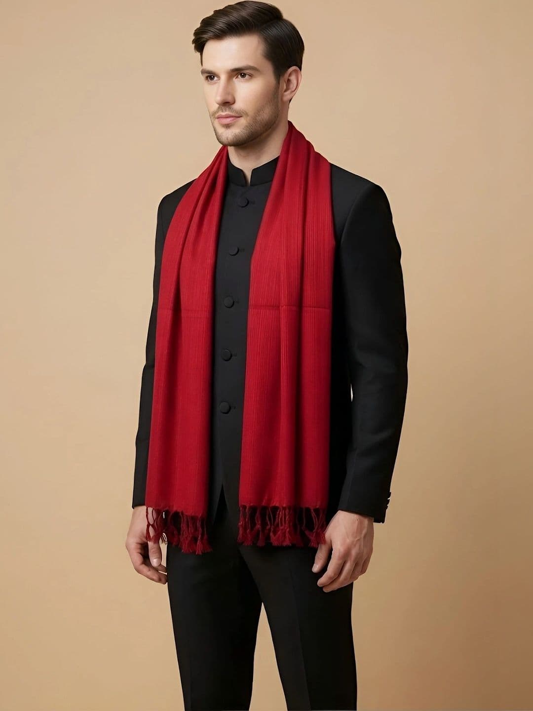 MUFFLY Men Woven Design Stole - view 1