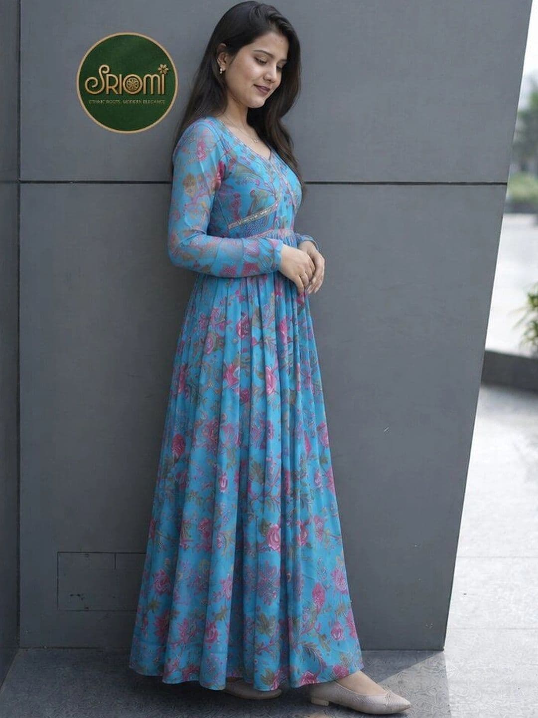 SRIOMI Printed Floor Length Ethnic Dress - view 1