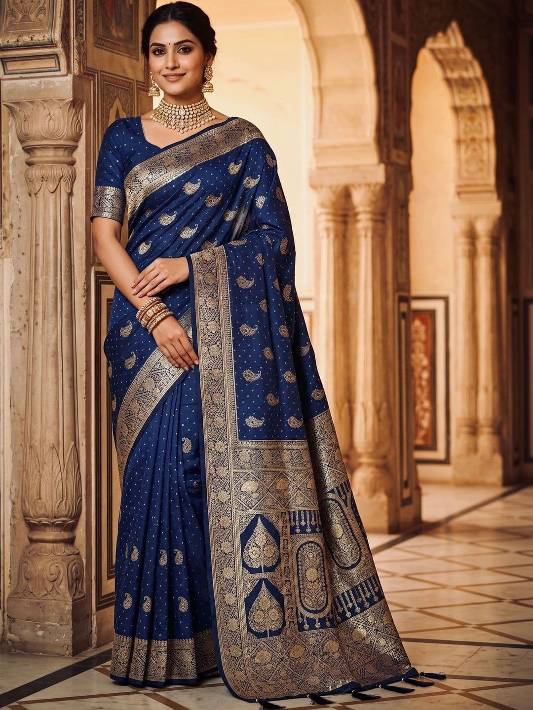 KALINI Woven Design Zari Art Silk Banarasi Saree - view 1