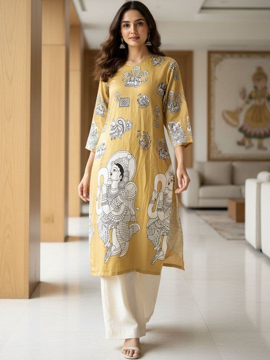 Anouk Ethnic Motifs Printed Round Neck Straight Kurta - view 1