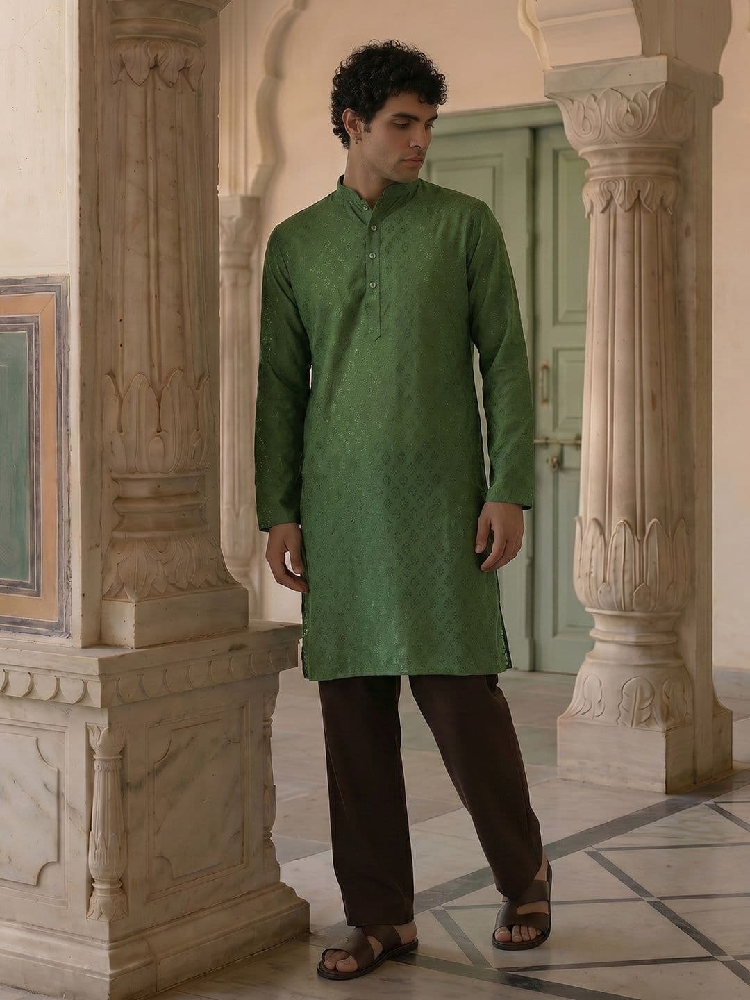 Anouk Woven Design Straight Kurta - view 1