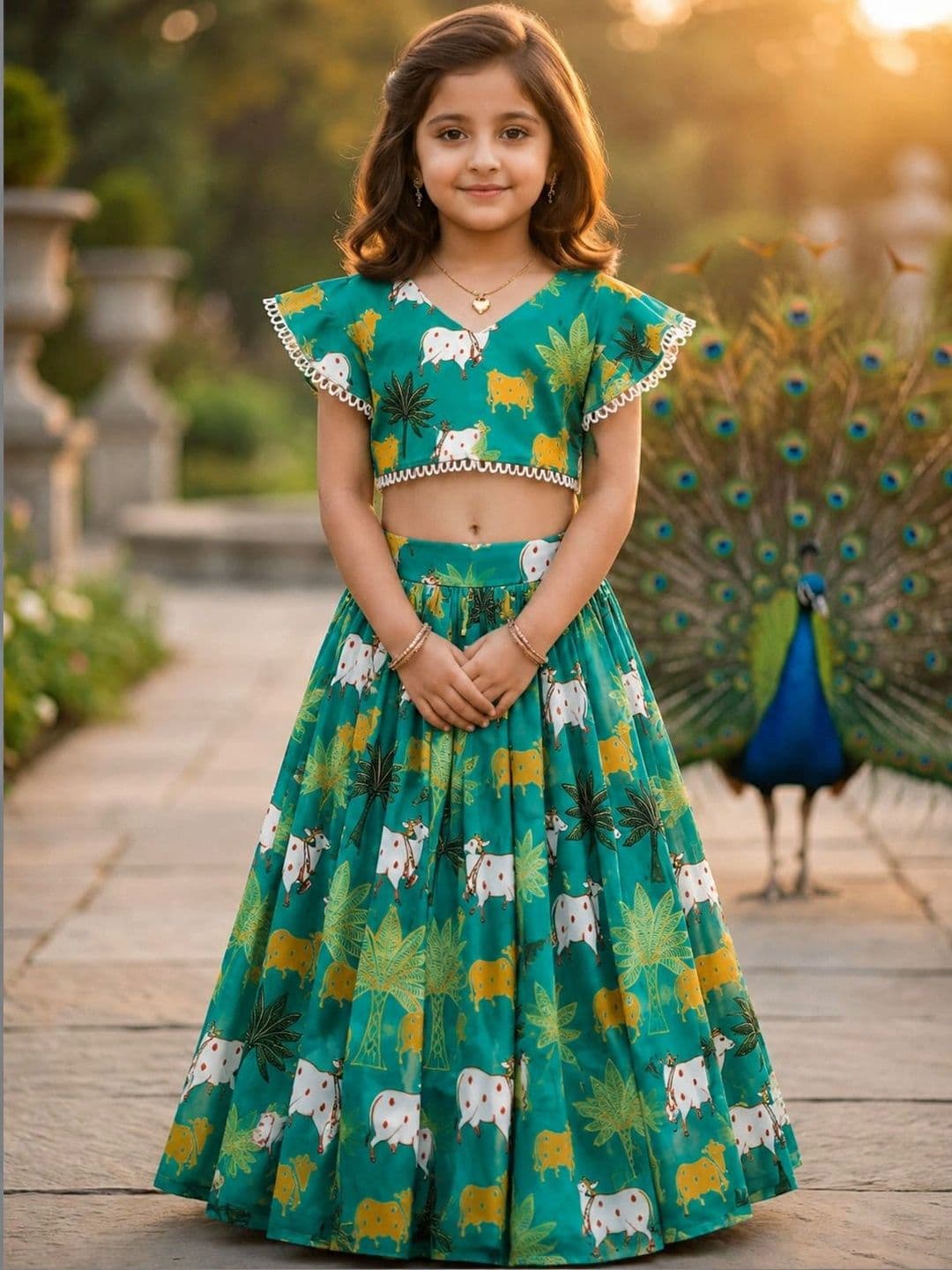 KALINI Girls Printed Ready to Wear Lehenga & - view 1