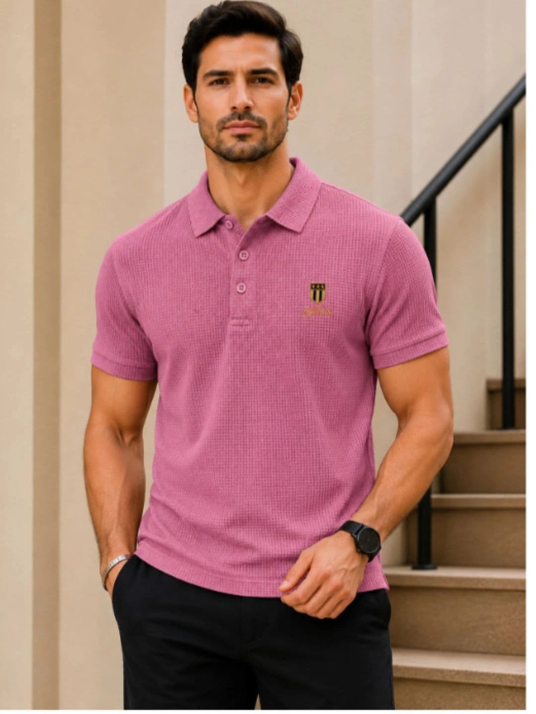 Afelix Men Brand Logo Polo Collar T-shirt - view 1