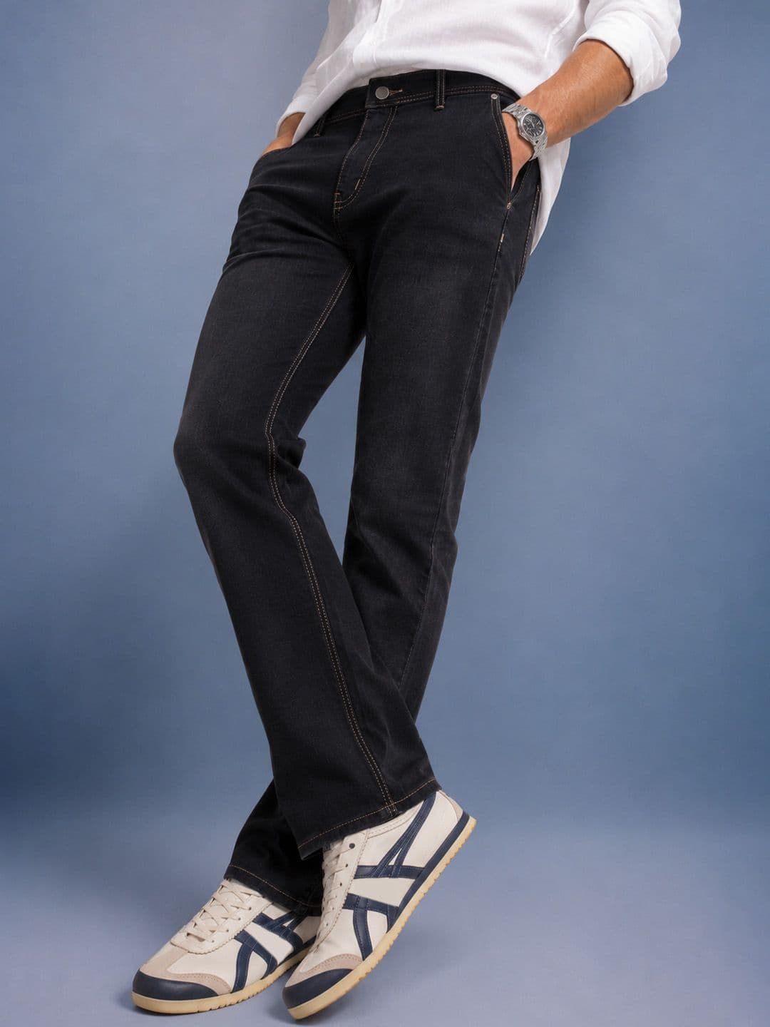 HERE&NOW Men Straight Fit Heavy Fade Pure Cotton Jeans - view 1