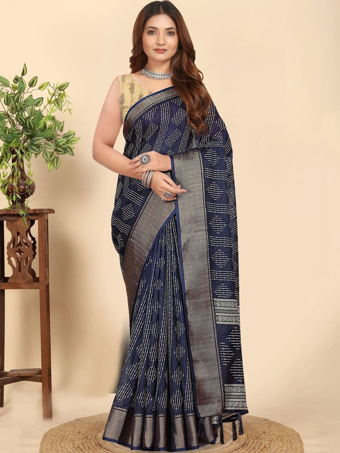SSHAGUN LIFESTYLE Woven Design Zari Silk Cotton Heavy Work Saree - view 1