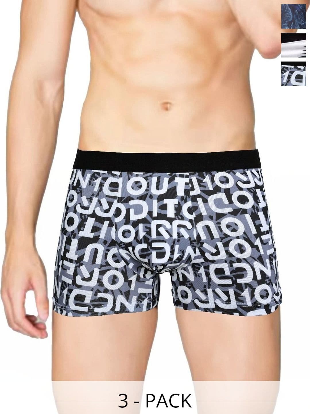 VIVA PLAST Men Pack of 3 Printed Assorted Boy Shorts - view 1