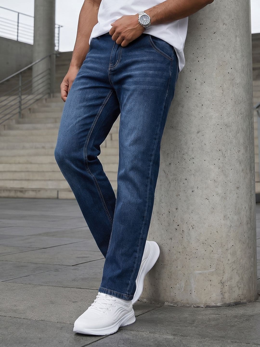 The Roadster Life Co. Men Slim Fit Light Fade Pure Cotton Jeans - view 1