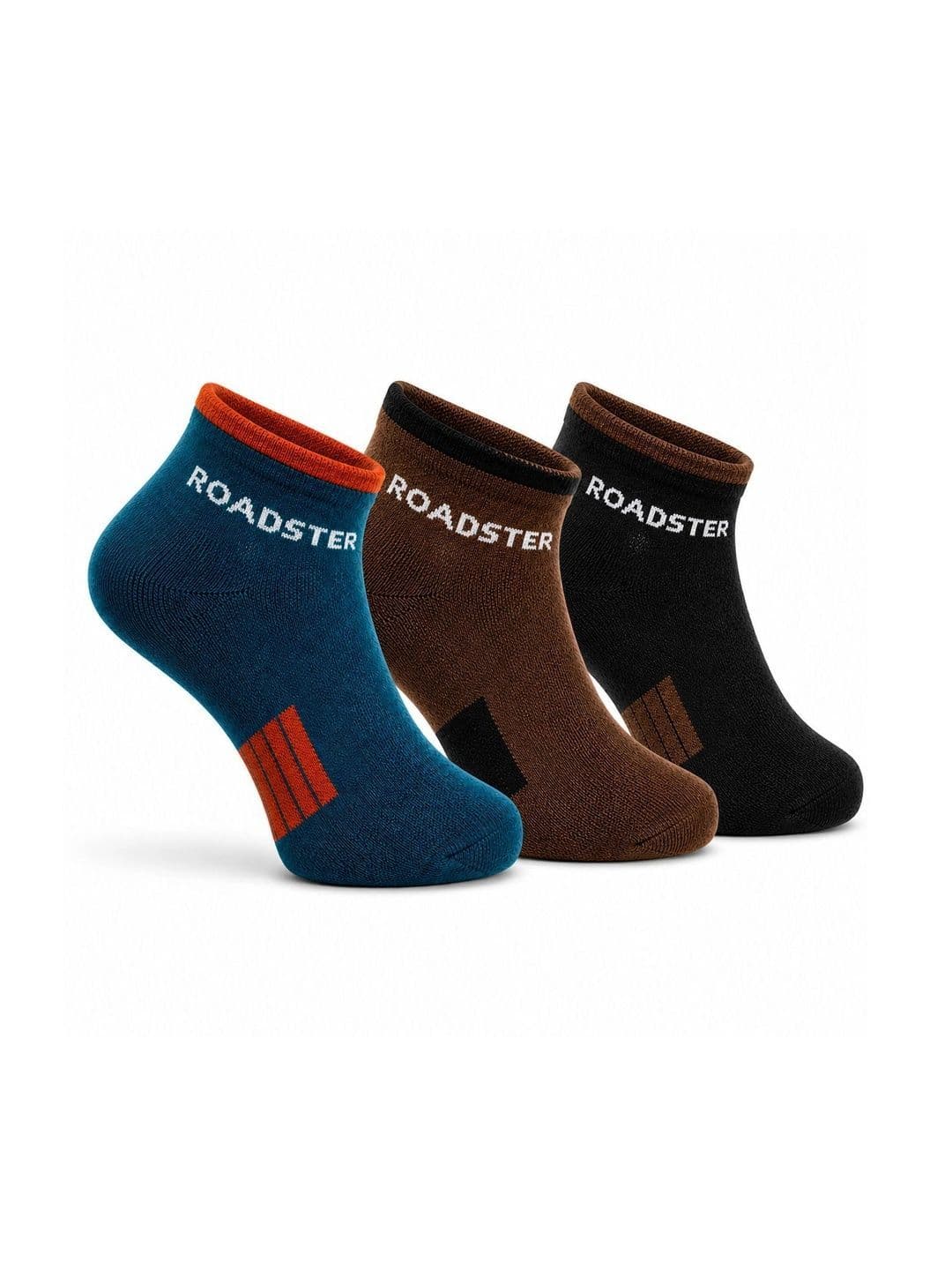 Roadster Men Pack of 3 Cotton Colourblocked Above Ankle Socks - view 1
