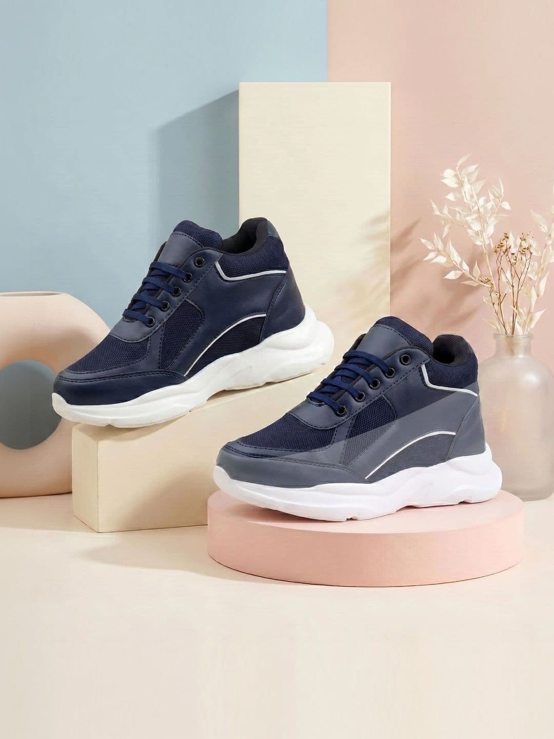 Bxxy Women Blue Elevator PU Sole Sports Lace-up Shoe - view 1