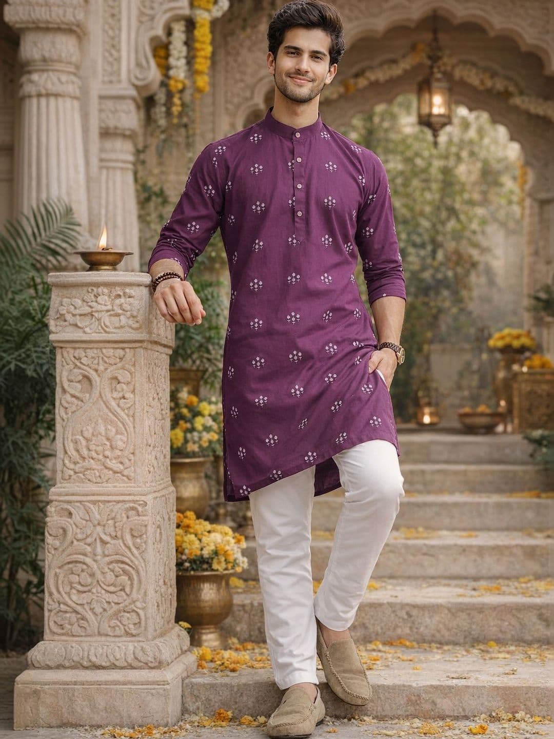 Anouk Men Floral Printed Indie Florals Kurta - view 1