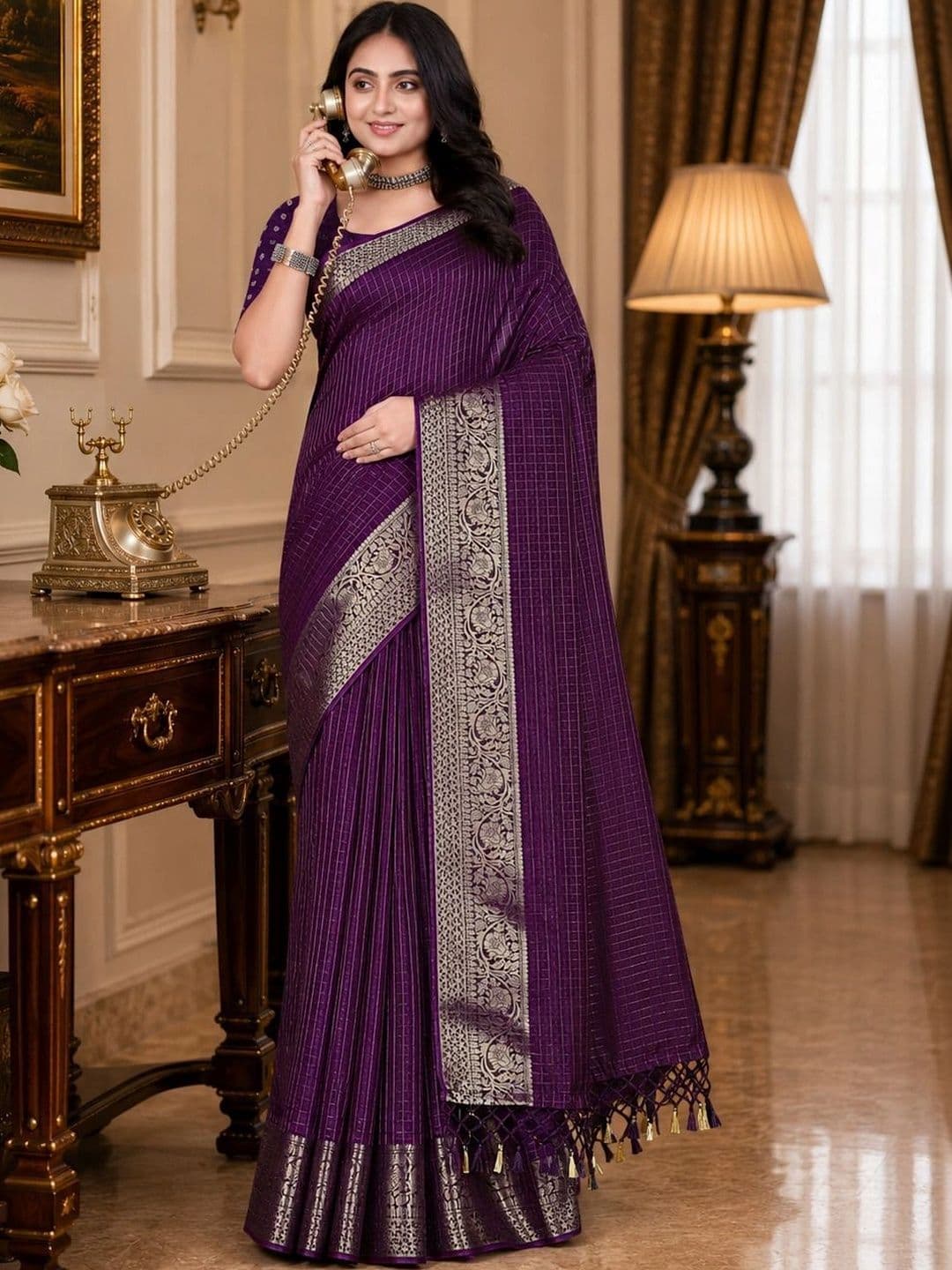 SSHAGUN LIFESTYLE Woven Design Zari Heavy Work Banarasi Saree - view 1