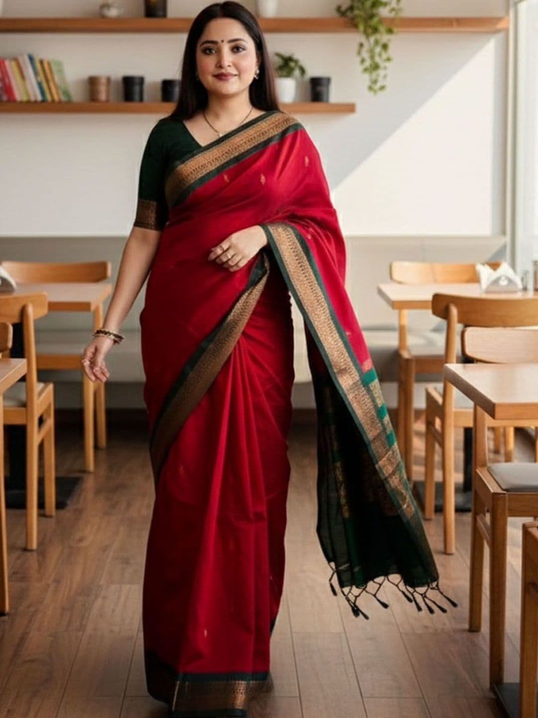 Anouk Woven Design Zari Silk Blend Handloom Mysore Silk Saree - view 1