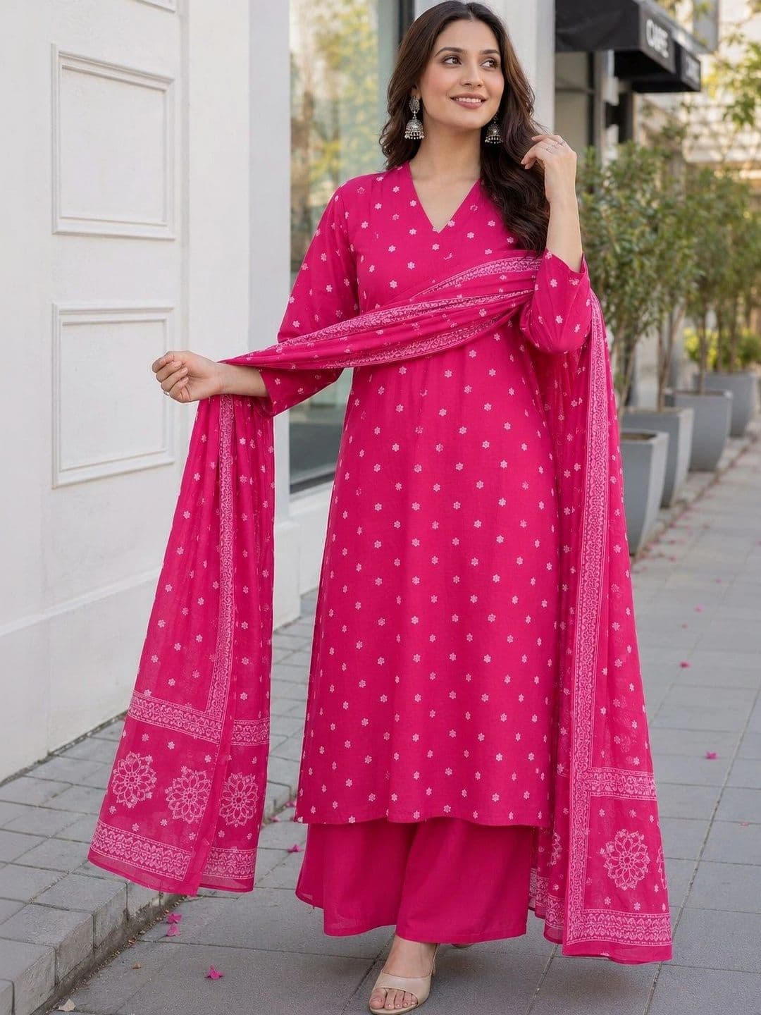 KALINI Women Ethnic Motifs Printed Regular Kurta with Palazzos & With Dupatta - view 1