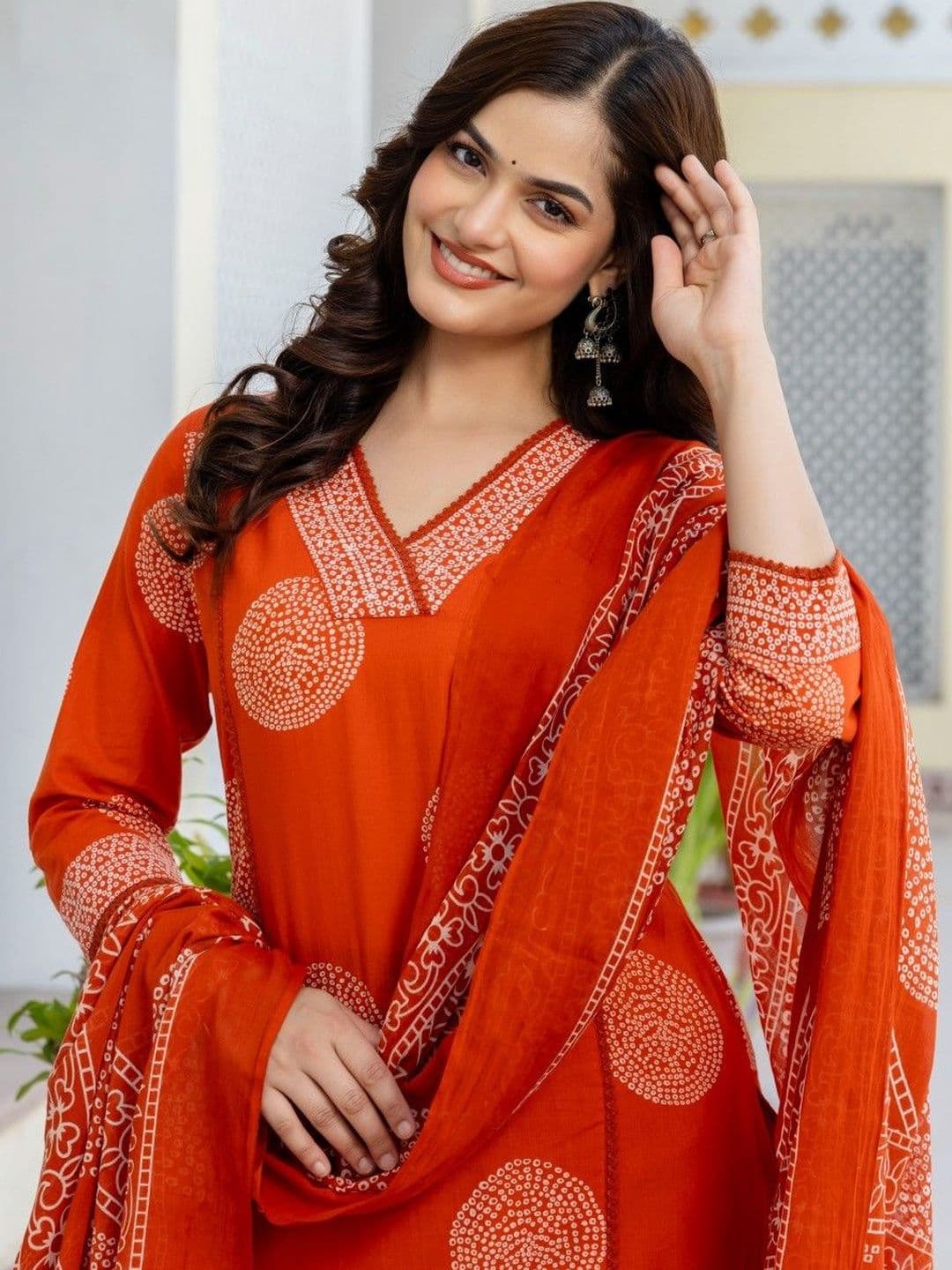 Anouk Women Ethnic Motifs Printed Regular Pure Cotton Kurta with Trousers & With Dupatta - view 1