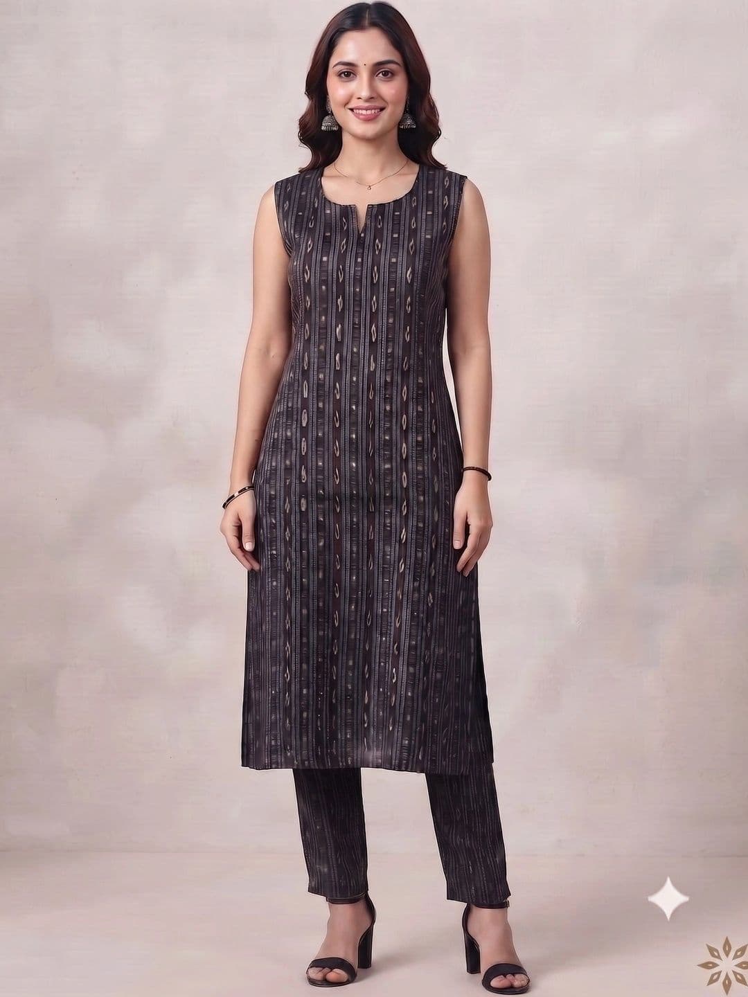 aayusika Women Ethnic Motifs Printed Regular Pure Cotton Kurta with Trousers - view 1