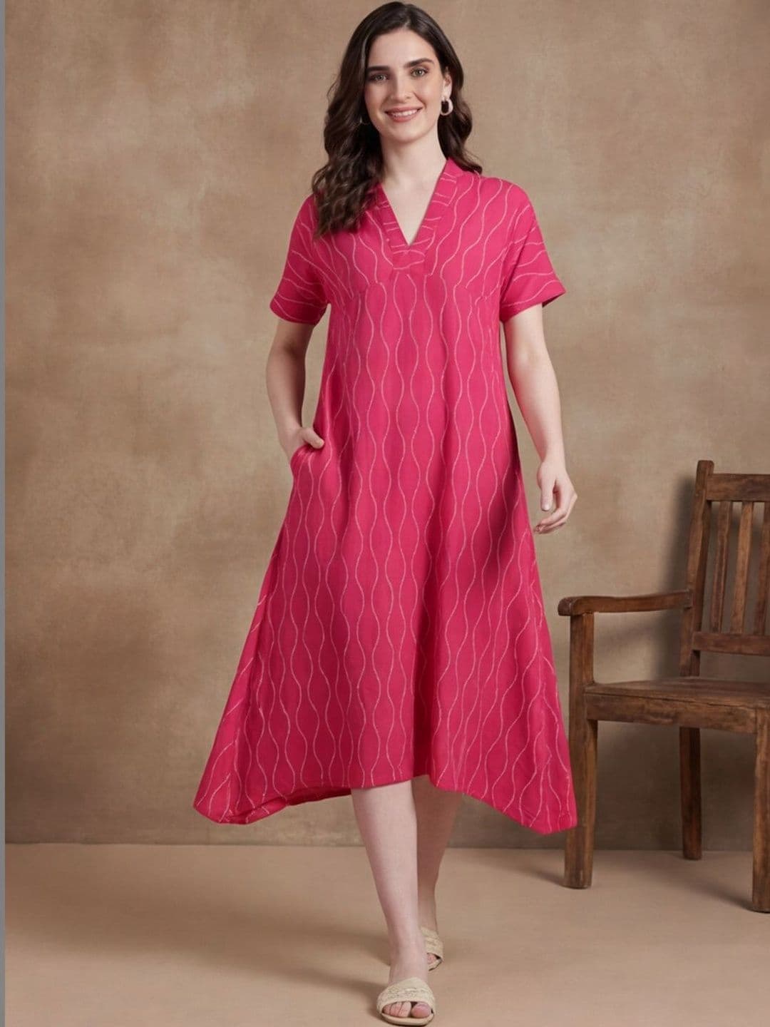 Anouk Floral Printed A-Line Ethnic Dress - view 1
