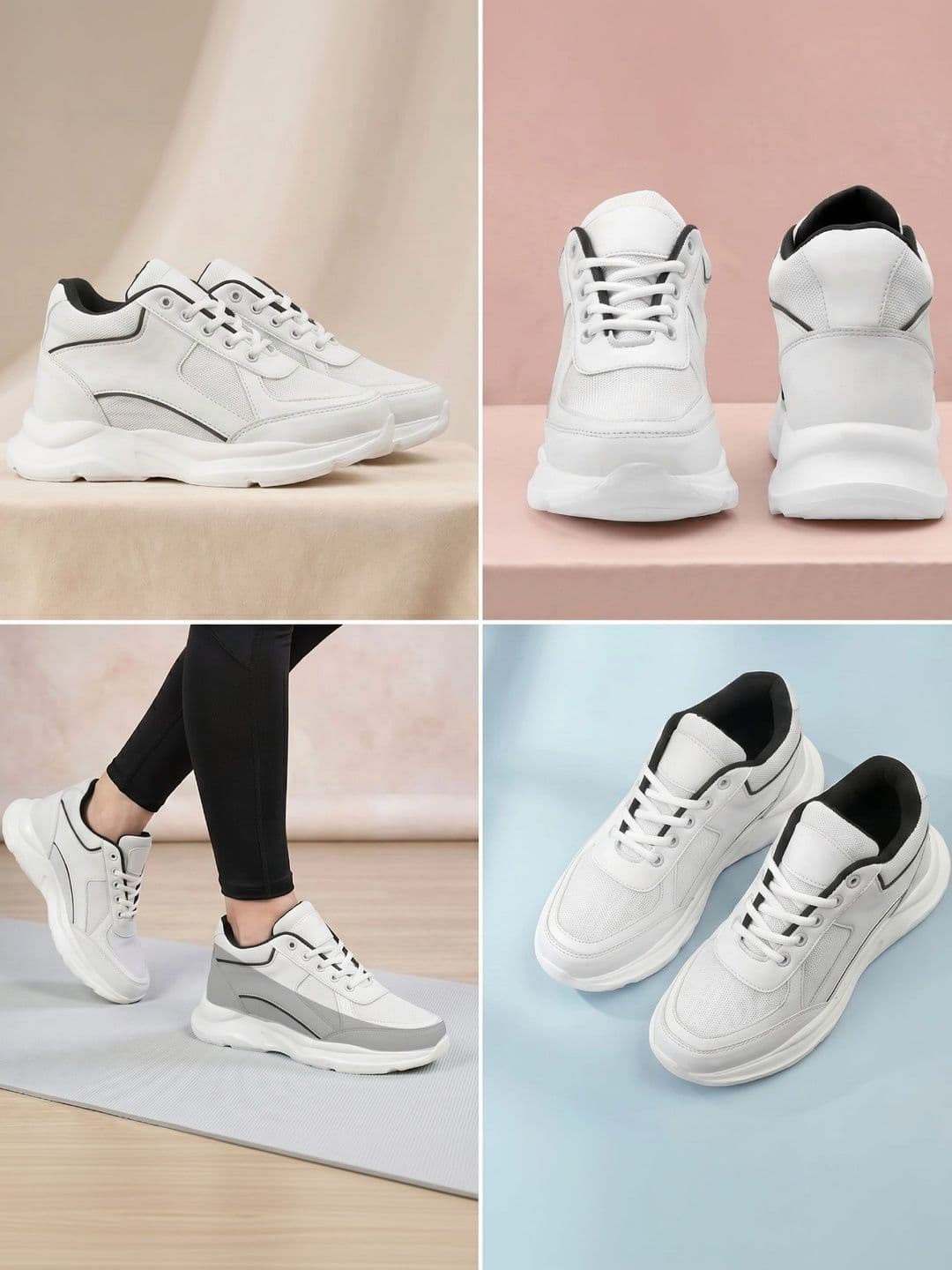 Bxxy Women White Invisible Height Casual Lace-up Shoe - view 1