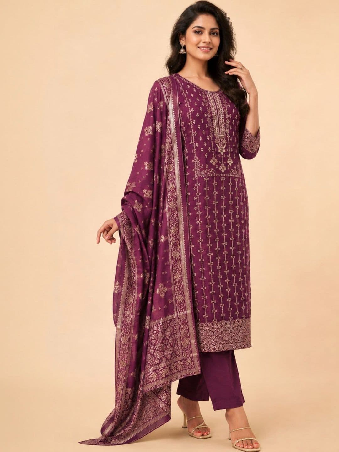 Anouk Women Ethnic Motifs Printed Regular Kurta with Trousers & With Dupatta - view 1