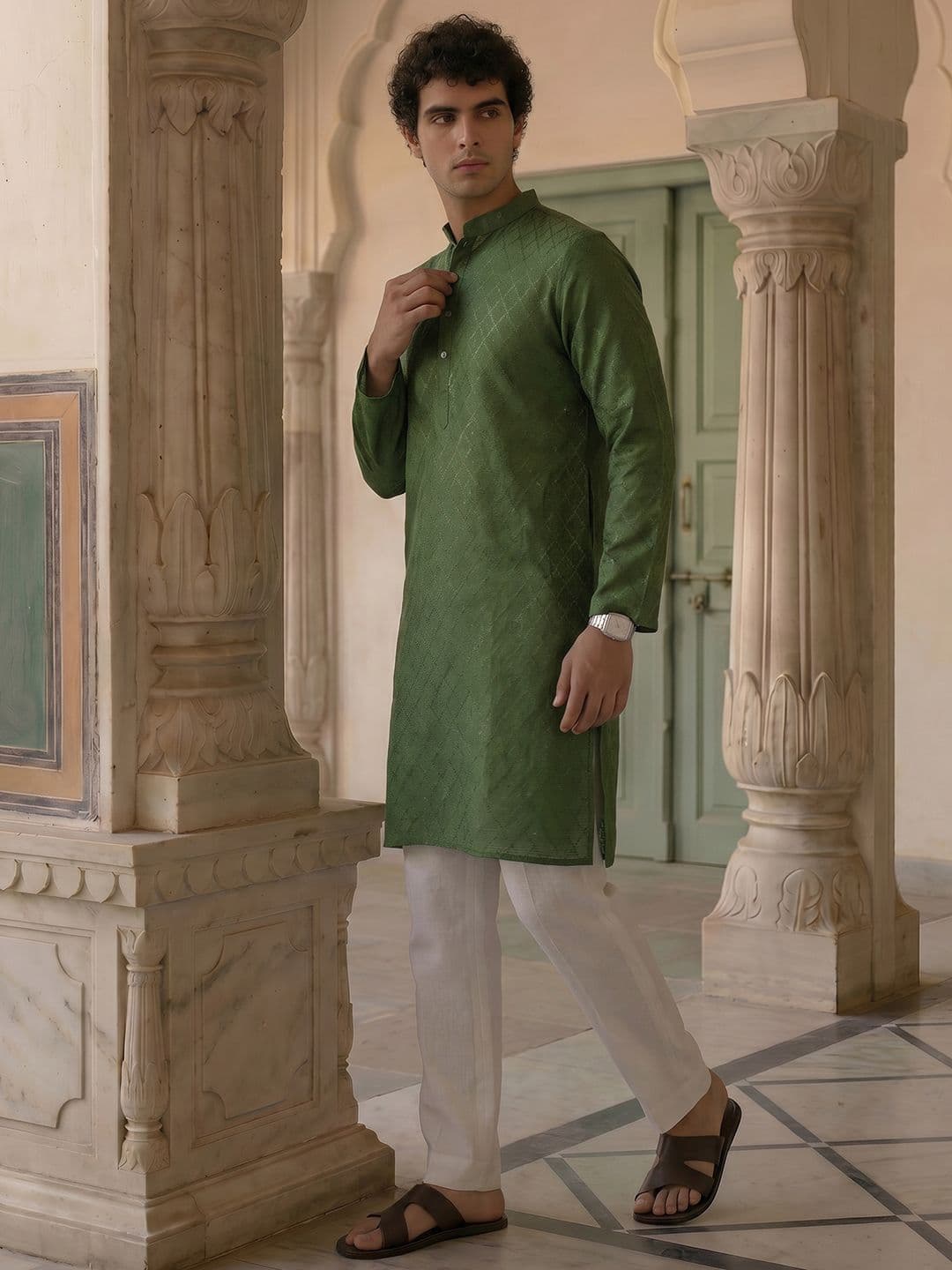 Anouk Woven Design Straight Kurta - view 1